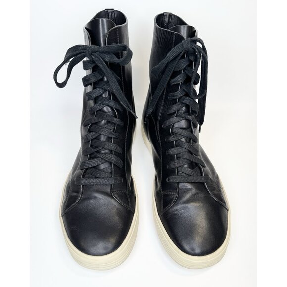 Rick Owens sneaker 42.5 Mastodon Black Leather Lace Up High Top - Picture 2 of 9